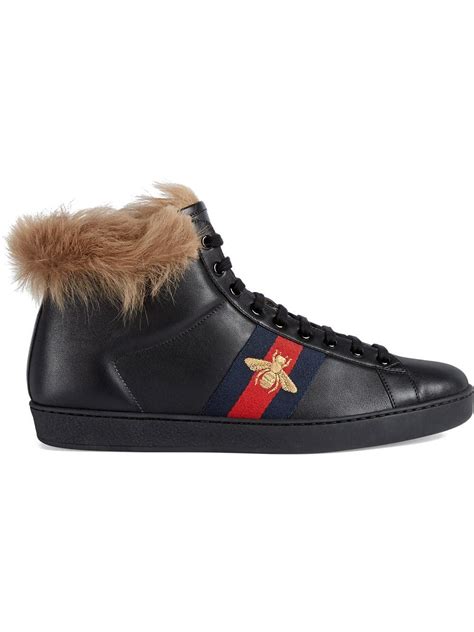 gucci ace hightops with fur|Gucci women's sneakers.